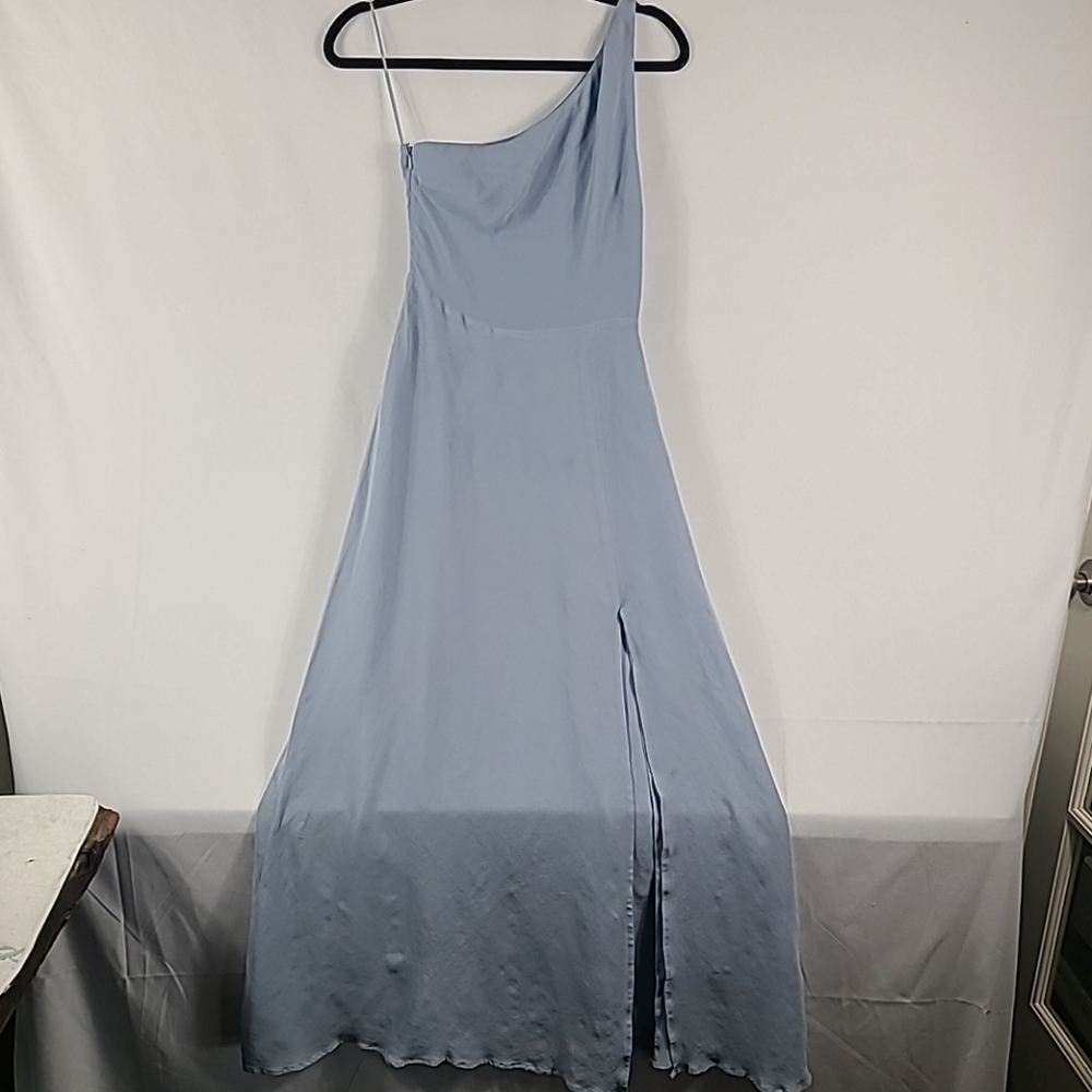 Reformation Evelyn One Shoulder Maxi Dress Light Blue Size 0